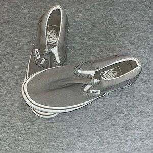 Vans Classic Slip-On Sneakers in Gray and White